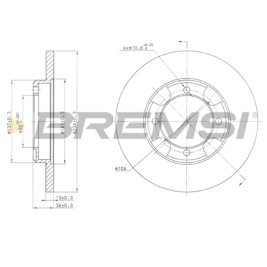 CD6947S.JPG Disco Freno Anteriore 92089500 Mitsubishi Colt Iii (c5a) Pieno