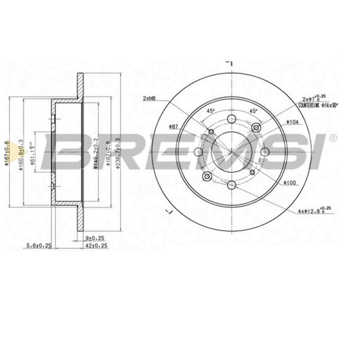 CD6950S.JPG Disco Freno Posteriore 98200 Honda Accord Iii Aerodeck (ca) Pieno