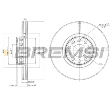 CD6954V.JPG Disco Freno Anteriore 92073200 Audi 100 100 Avant A8 A6 A6 Avant V8 Ventilato