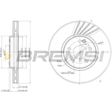 CD6964V.JPG Disco Freno Anteriore 92073100 Mercedes-benz Classe C Classe E Classe E T-model Clk Classe E Pianale Piatto/telaio
