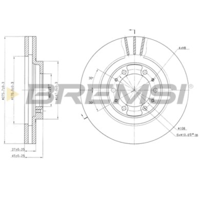 CD6974V.JPG Disco Freno Anteriore 92112800 Mitsubishi Pajero Ii Ventilato