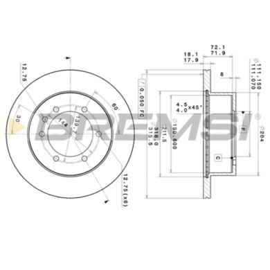 CD6976V.JPG Disco Freno Posteriore 92129900 Nissan Patrol Gr Iv Patrol Gr V Wagon Nero