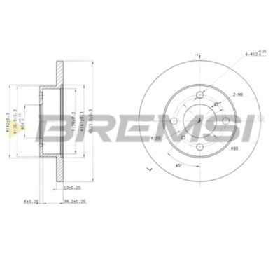 CD6998S.JPG Disco Freno Anteriore 92089300 Mitsubishi Colt Iv (caa) Pieno