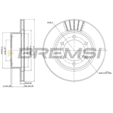 CD7008V.JPG Disco Freno Anteriore 92093300 Toyota 4 Runner Land Cruiser 90 Ventilato