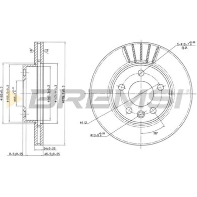 CD7010V.JPG Disco Freno Anteriore 92083800 Volkswagen Transporter T4 Autobus (70b 70c 7db 7dk 70j 70k 7dc 7