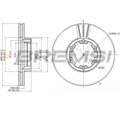 CD7016V.JPG Disco Freno Anteriore 93191900 Nissan Trade Pianale Piatto/telaio Trade Furgonato Ventilato