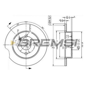 CD7043S.JPG Disco Freno Posteriore 92092000 Opel Meriva A Mpv / Space Wagon (x03)