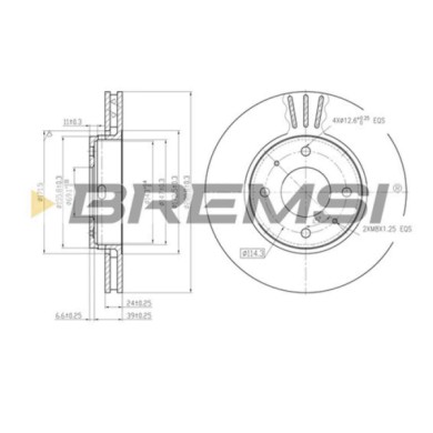 CD7068V.JPG Disco Freno Anteriore 92100400 Mitsubishi Carisma Carisma Tre Volumi Volvo S40 I V40 Station Wagon Nero