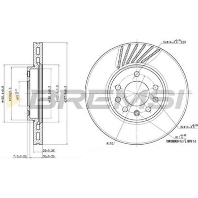 CD7082V.JPG Disco Freno Anteriore 09699720 Saab 900 Ii Ventilato