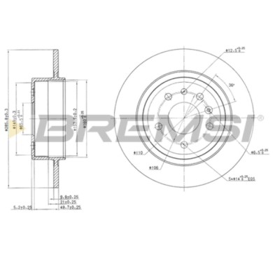 CD7116S.JPG Disco Freno Posteriore 92100200 Saab 9-5 9-5 Station Wagon Pieno