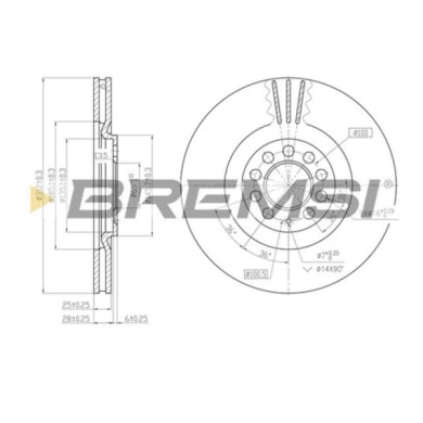 CD7118V.JPG Disco Freno Anteriore 92098500 Audi A1 (8x1 8xk) Ventilato