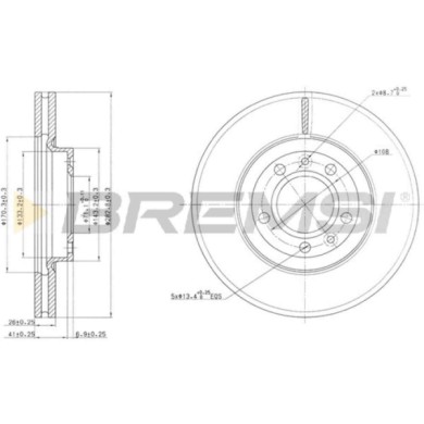 CD7132V.JPG Disco Freno Anteriore 92111800 Peugeot 508 I 508 Sw I 407 607 407 Sw 407 Coupé 508 Sw Cassone/furgonato/promiscuo Ne