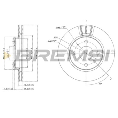 CD7142V.JPG Disco Freno Anteriore 92109200 Citroën C4 I Tre Volumi Nero