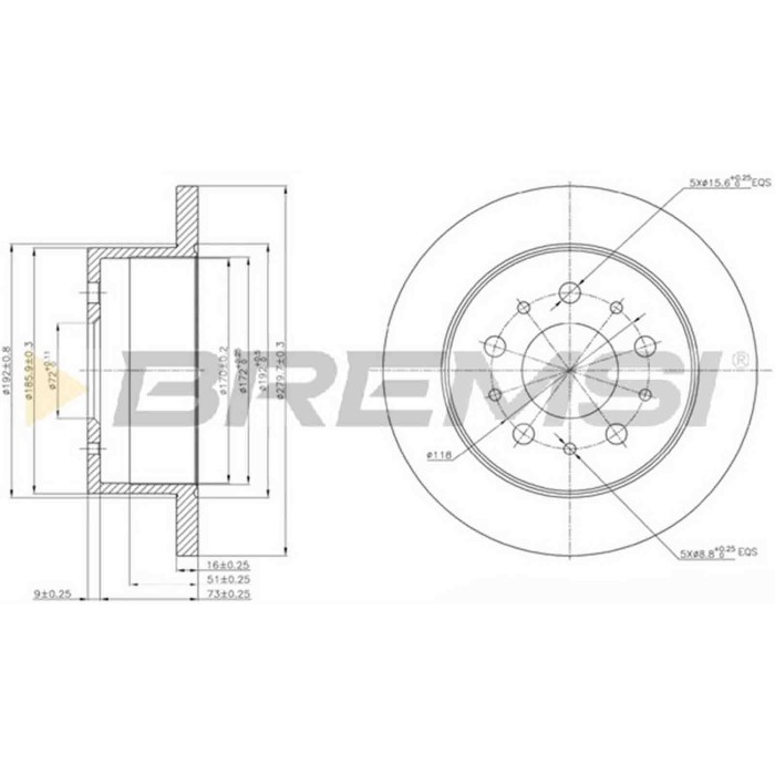 CD7144S.JPG Disco Freno Posteriore 92116100 Peugeot Boxer Autobus (230p)