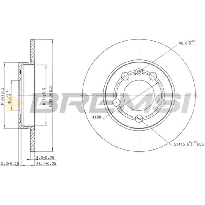 CD7155S.JPG Disco Freno Posteriore 92105800 Skoda Octavia Ii Combi (1z5)