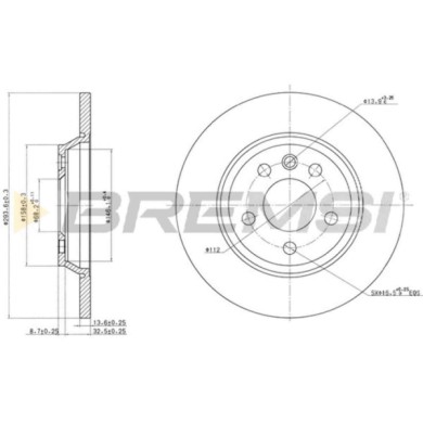CD7158S.JPG Disco Freno Posteriore 92098100 Volkswagen Transporter T4 Autobus (70b 70c 7db 7dk 70j 70k 7dc 7 Pieno