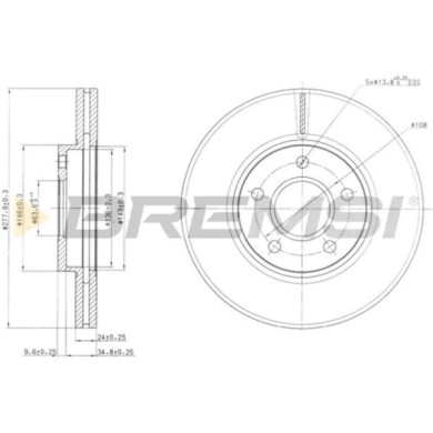 CD7172V.JPG Disco Freno Anteriore 92124800 Ford Transit Connect (p65 P70 P80)