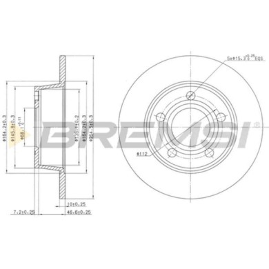 CD7190S.JPG Disco Freno Posteriore 92104100 Audi A6 A6 Avant Pieno