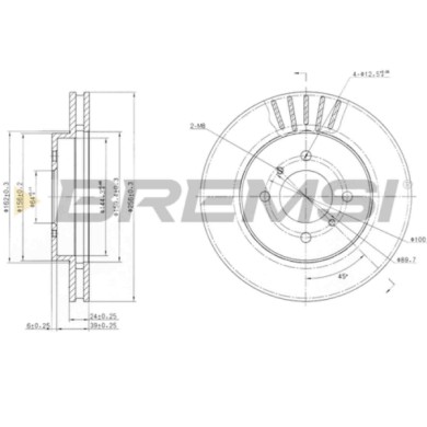 CD7193V.JPG Disco Freno Anteriore 92135000 Mitsubishi Colt Iv (caa) Ventilato
