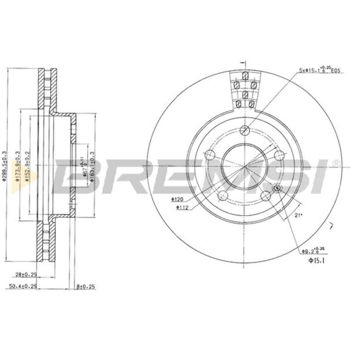 CD7203V.JPG Disco Freno Anteriore 93123400 Mercedes-benz Vito/mixto Furgonato Vito Autobus Viano Vito Tourer Classe V Ventilato