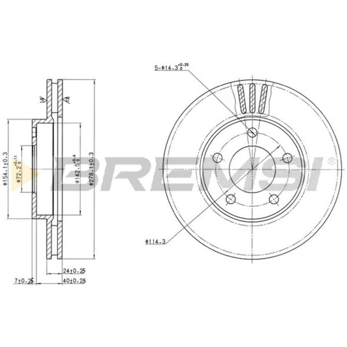 CD7209V.JPG Disco Freno Anteriore 92131800 Mazda Tribute Ford Maverick Nero