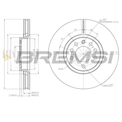 CD7237V.JPG Disco Freno Anteriore 92118800 Saab 9-3 (ys3f E79 D79 D75)