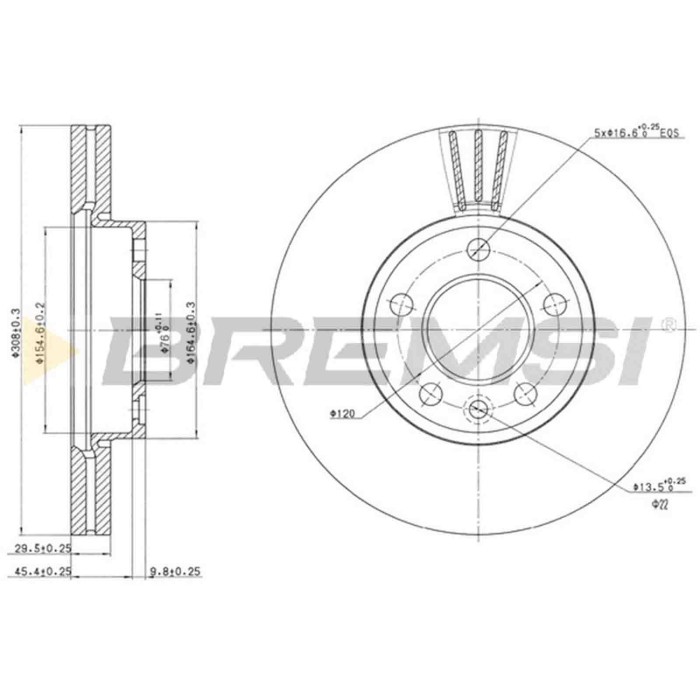 CD7253V.JPG Disco Freno Anteriore 92121200 Volkswagen Transporter T5 Autobus (7hb 7hj 7eb 7ej)