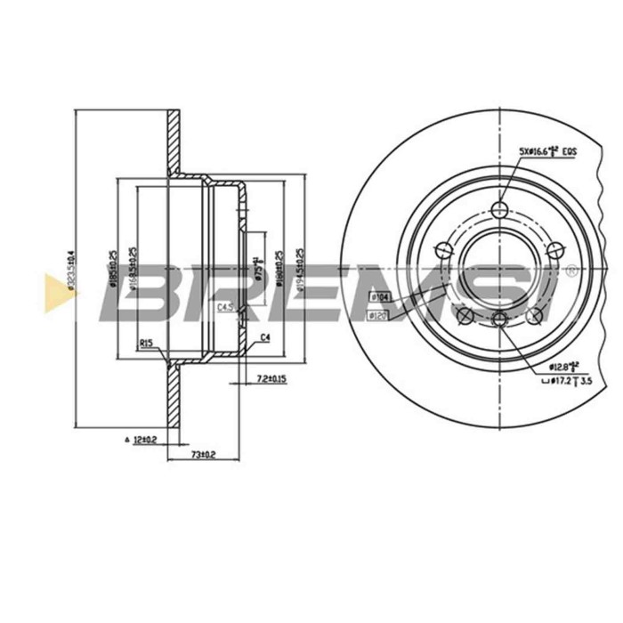 CD7255S.JPG Disco Freno Posteriore 92107400 Bmw X5 Nero