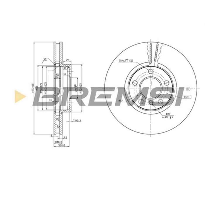 CD7256V.JPG Disco Freno Anteriore 92107200 Bmw X5 X3 Nero