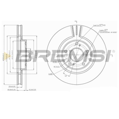 CD7266V.JPG Disco Freno Anteriore 92125000 Saab 9-3 Cabriolet Honda Civic Vii Hatchback Ventilato