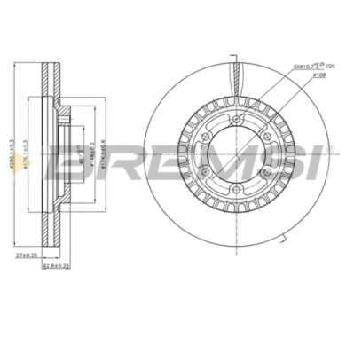 CD7269V.JPG Disco Freno Anteriore 92136500 Saab 9-3 Cabriolet Hyundai Terracan Ventilato