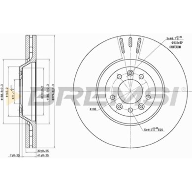 CD7274V.JPG Disco Freno Anteriore 92129500 Peugeot 607 407 407 Sw 407 Coupé Saab 45905 Citroën C6 C5 Iii C5 Iii Break Ventilato