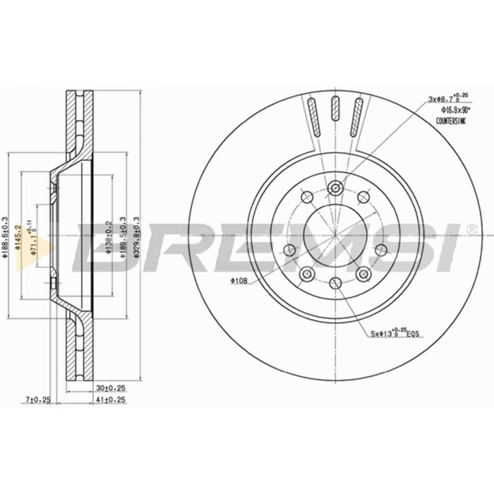 CD7274V.JPG Disco Freno Anteriore 92129500 Peugeot 607 407 407 Sw 407 Coupé Saab 45905 Citroën C6 C5 Iii C5 Iii Break Ventilato