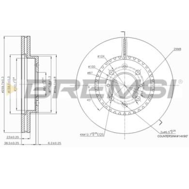 CD7281V.JPG Disco Freno Anteriore 92026100 Saab 9-5 Station Wagon Honda Civic Vii Hatchback Ventilato