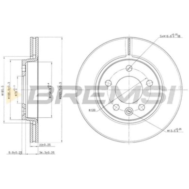 CD7286V.JPG Disco Freno Posteriore 92121400 Volkswagen Transporter T5 Autobus (7hb 7hj 7eb 7ej) S.f. Trw