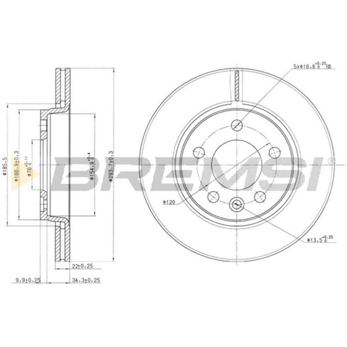CD7286V.JPG Disco Freno Posteriore 92121400 Volkswagen Transporter T5 Autobus (7hb 7hj 7eb 7ej) S.f. Trw