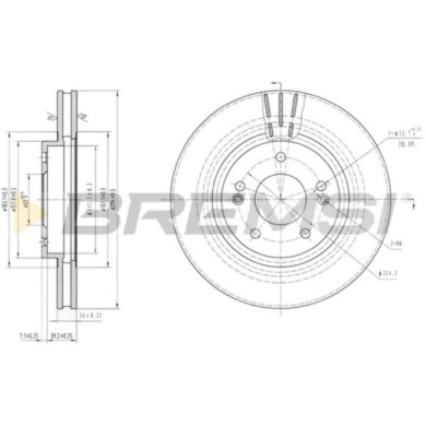 CD7292V.JPG Disco Freno Anteriore 92136400 Hyundai Santa Fé I Tucson Mitsubishi Asx Outlander Ii Ventilato