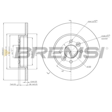 CD7295S.JPG Disco Freno Posteriore 92181203 Renault Kangoo Kangoo Express Pieno