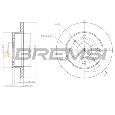CD7302S.JPG Disco Freno Anteriore 92103700 Dacia Logan Daihatsu Cuore Vi Trevis Cuore Vii Cuore V Nero