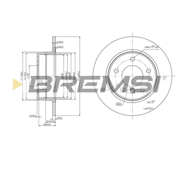 CD7303S.JPG Disco Freno Posteriore 92132900 Bmw 1 Nero