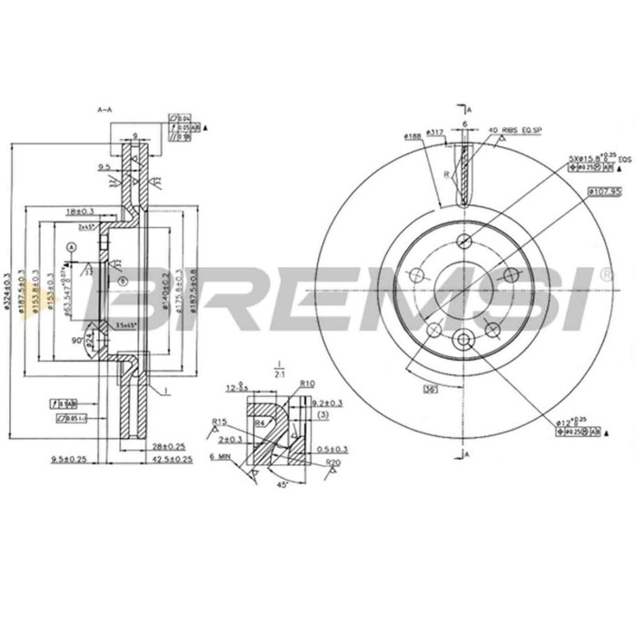 CD7320V.JPG Disco Freno Anteriore 92293205 Volvo Xc60 Xc60 I Van Autoventilato