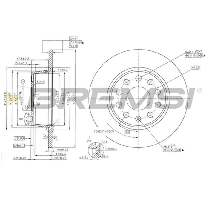 CD7328S.JPG Disco Freno Posteriore 92300003 Skoda Octavia Iv Combi Karoq Audi Q2 Seat Ateca Volkswagen T-roc Nero