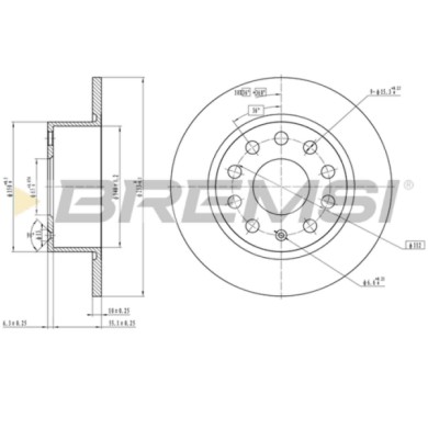 CD7334S.JPG Disco Freno Posteriore 92306603 Skoda Octavia Iii Octavia Iii Combi Pieno