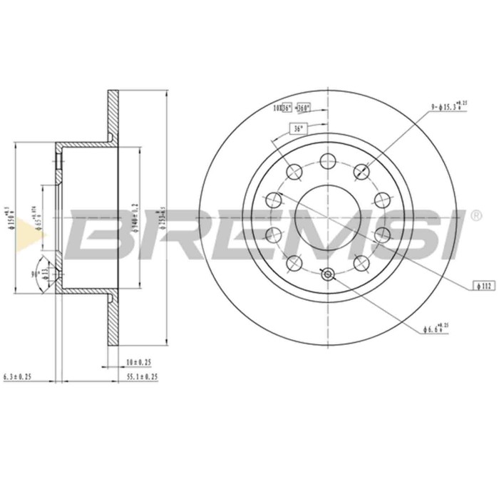 CD7334S.JPG Disco Freno Posteriore 92306603 Skoda Octavia Iii Octavia Iii Combi Pieno