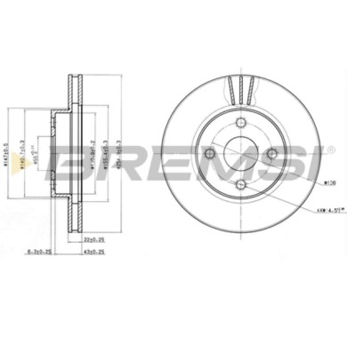 CD7335V.JPG Disco Freno Anteriore 92226300 Toyota Corolla Tre Volumi Ventilato
