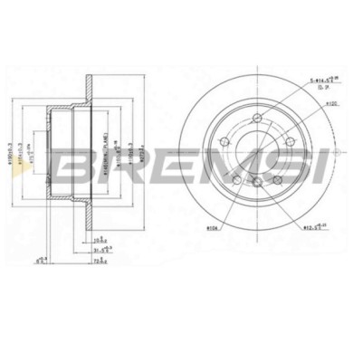 CD7361S.JPG Disco Freno Posteriore 92072300 Bmw 3 Compact Pieno