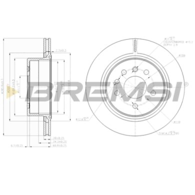 CD7366V.JPG Disco Freno Posteriore 92144900 Opel Omega B Omega B Station Wagon Vauxhall Omega (b) Tre Volumi Omega (b) Station W