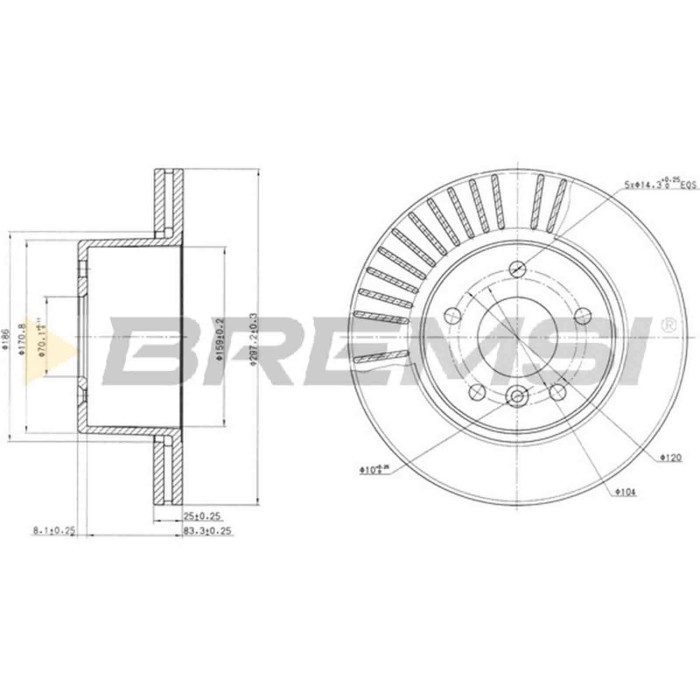 CD7379V.JPG Disco Freno Anteriore 92129700 Land Rover Discovery Ii Ventilato