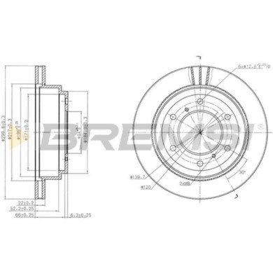 CD7385V.JPG Disco Freno Posteriore 92135100 Mitsubishi Pajero Iv (v8w V9w) Ventilato