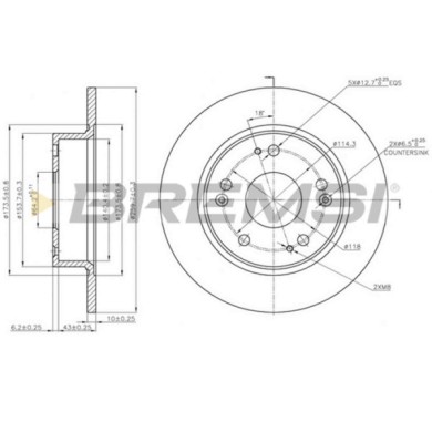 CD7390S.JPG Disco Freno Posteriore 92144600 Honda Accord Vii Accord Vii Tourer Pieno